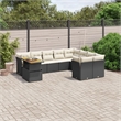 vidaXL 10 Piece Steel Sofa Set in Black/White/Cream