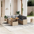 vidaXL 6 Piece Poly Rattan Sofa Set in Beige