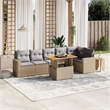 vidaXL 7 Piece Steel Sofa Set in Beige