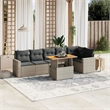 vidaXL 7 Piece Poly Rattan Sofa Set in Gray