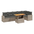 vidaXL 7 Piece Poly Rattan Sofa Set in Gray