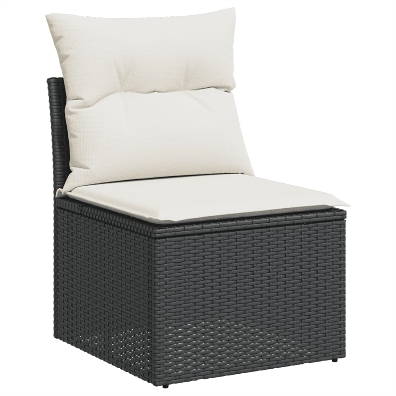 vidaXL 8 Piece Steel Sofa Set in Black