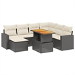 vidaXL 8 Piece Steel Sofa Set in Black