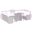 vidaXL 10 Piece Poly Rattan Sofa Set in Gray