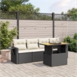 vidaXL 5 Piece Steel Medium Sofa Set in Black