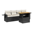 vidaXL 5 Piece Steel Medium Sofa Set in Black