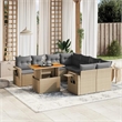 vidaXL 9 Piece Steel Sofa Set in Gray/Beige