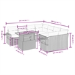 vidaXL 9 Piece Steel Sofa Set in Gray/Beige