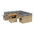 vidaXL 9 Piece Steel Sofa Set in Gray/Beige