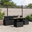 vidaXL 6 Piece Steel Sofa Set in Black