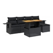 vidaXL 6 Piece Steel Sofa Set in Black