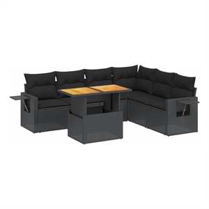 vidaXL 7 Piece Sofa Set in Black