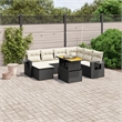 vidaXL 8 Piece Sofa Set in Black/White/Cream