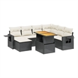 vidaXL 8 Piece Sofa Set in Black/White/Cream