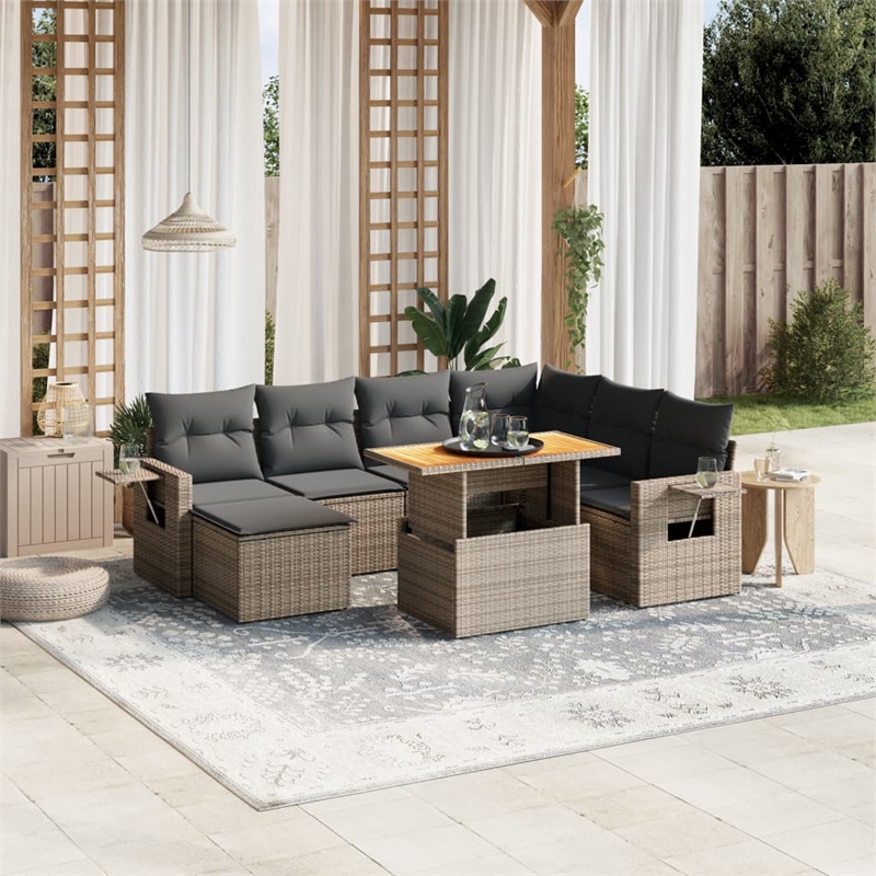 vidaXL 8 Piece Sofa Set in Gray