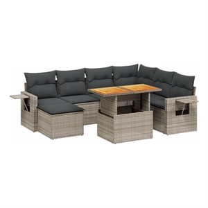 vidaXL 8 Piece Sofa Set in Gray