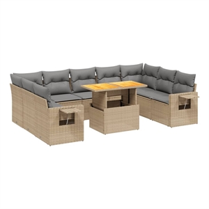 vidaXL 10 Piece Sofa Set in Beige