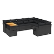 vidaXL 10 Piece Steel Sofa Set in Black