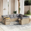 vidaXL 10 Piece Steel Sofa Set in Beige