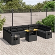 vidaXL 11 Piece Poly Rattan Sofa Set in Black
