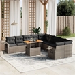 vidaXL 11 Piece Poly Rattan Sofa Set in Gray