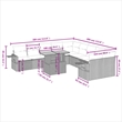 vidaXL 11 Piece Poly Rattan Sofa Set in Gray