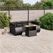vidaXL 7 Piece Poly Rattan Sofa Set in Black