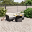 vidaXL 7 Piece Steel Sofa Set in Black/White/Cream