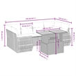 vidaXL 7 Piece Steel Sofa Set in Black/White/Cream