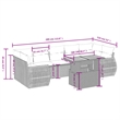 vidaXL 8 Piece Steel Sofa Set in Gray/Beige
