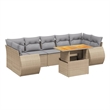 vidaXL 8 Piece Steel Sofa Set in Gray/Beige