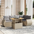 vidaXL 6 Piece Poly Rattan Sofa Set in Beige