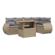 vidaXL 6 Piece Poly Rattan Sofa Set in Beige