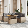 vidaXL Steel Sofa Set in Gray/Beige