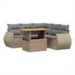 vidaXL Steel Sofa Set in Gray/Beige
