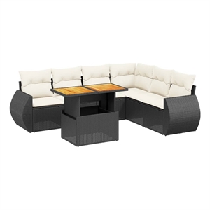 vidaXL 7 Piece Poly Rattan Sofa Set