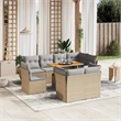 vidaXL 9 Piece Solid Acacia Wood Sofa Set in Gray/Beige