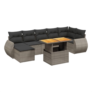 vidaXL 8 Piece Steel Sofa Set in Gray
