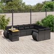 vidaXL 10 Piece Poly Rattan Small Sofa Set in Black