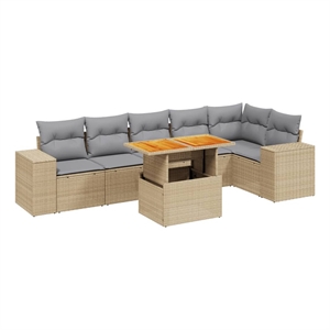 vidaXL 7 Piece Sofa Set in Beige