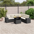 vidaXL 7 Piece Sofa Set in Black/White/Cream
