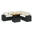 vidaXL 7 Piece Sofa Set in Black/White/Cream