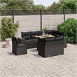 vidaXL 9 Piece Poly Rattan Sofa Set in Black