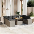 vidaXL 10 Piece Solid Acacia Wood Sofa Set in Gray