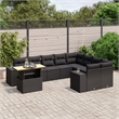 vidaXL 10 Piece Steel Sofa Set in Black