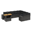 vidaXL 10 Piece Steel Sofa Set in Black