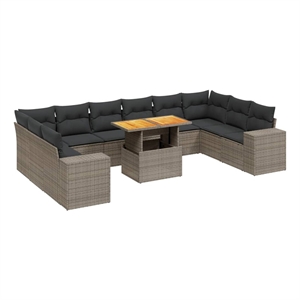 vidaXL 11 Piece Large Sofa Set in Gray