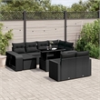 vidaXL 11 Piece Poly Rattan Sofa Set in Black