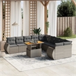 vidaXL 11 Piece Solid Acacia Wood Sofa Set in Gray