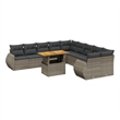 vidaXL 11 Piece Solid Acacia Wood Sofa Set in Gray